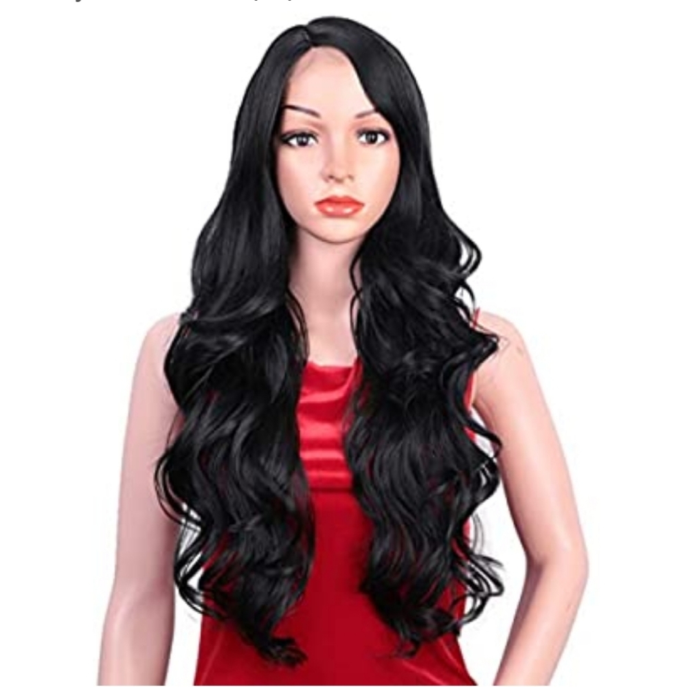 26INCH LONG WAVY SIDE PART SYNTHETIC WIG